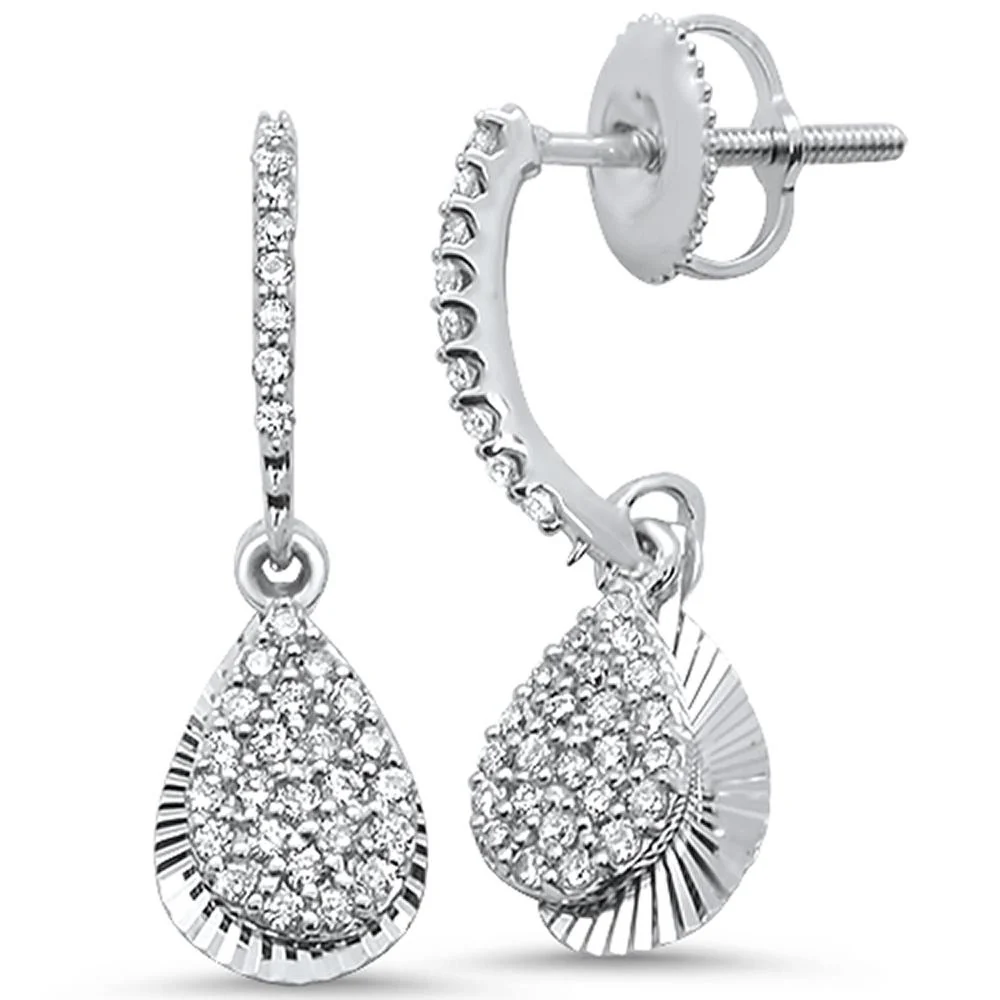 <span>DIAMOND CLOSEOUT! </span>.29ct 14k White Gold Drop Dangle Studs Diamond Earrings