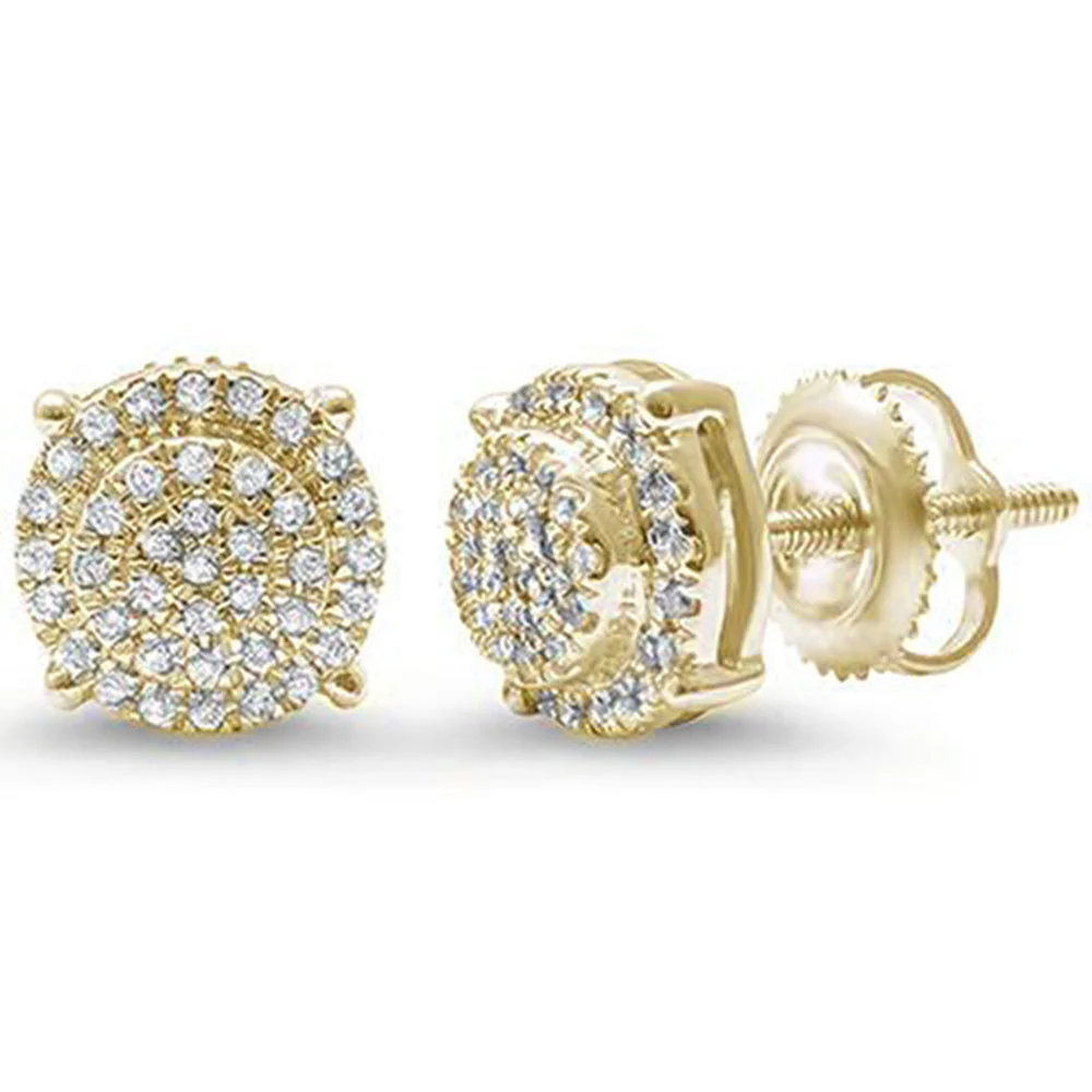 <span>DIAMOND CLOSEOUT! </span>.16ct G SI 10kt Yellow Gold Round Diamond Cluster Stud Earrings