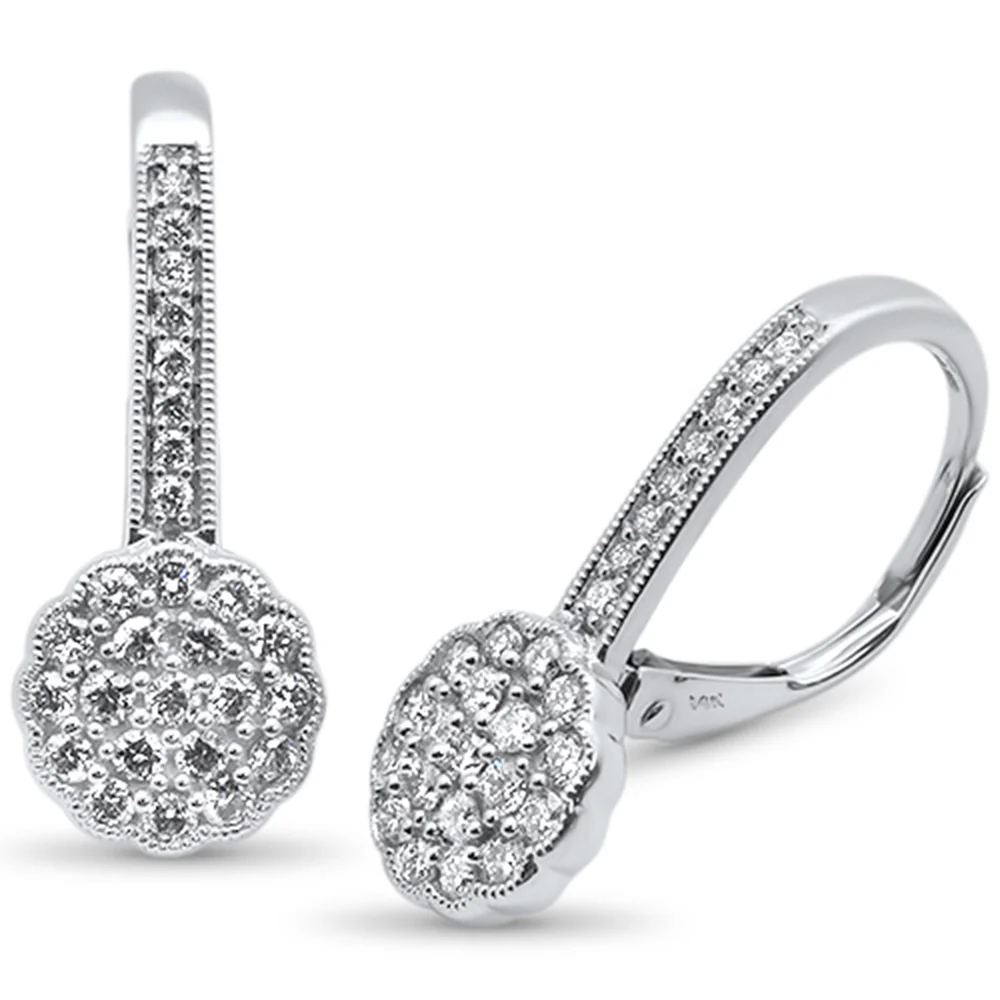 <span>DIAMOND CLOSEOUT! </span> .50ct 14k White Gold Diamond Drop Dangle Earrings