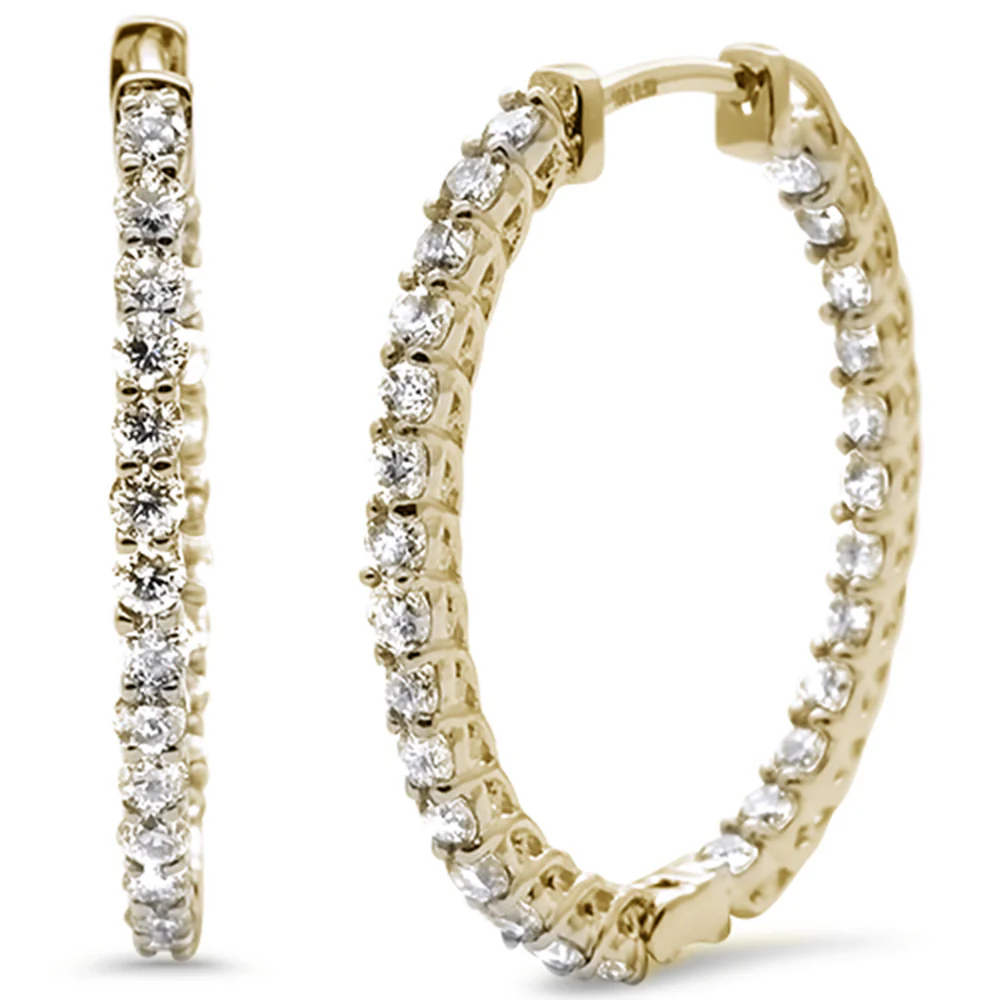 <span>DIAMOND CLOSEOUT! </span>1.03ct 10k Yellow Gold Diamond Hoop Huggie Earrings