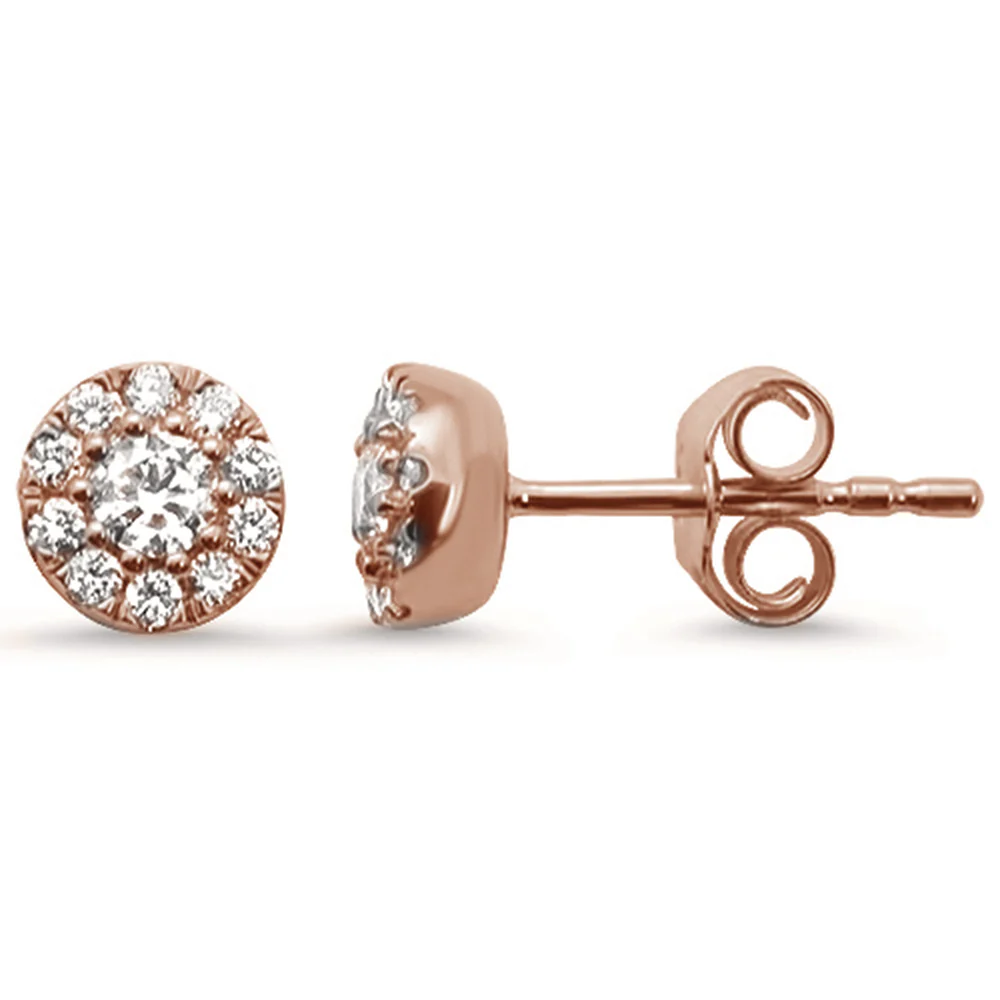 <span>DIAMOND CLOSEOUT! </span>.31ct 14k Rose Gold Elegant Diamond Stud Earrings