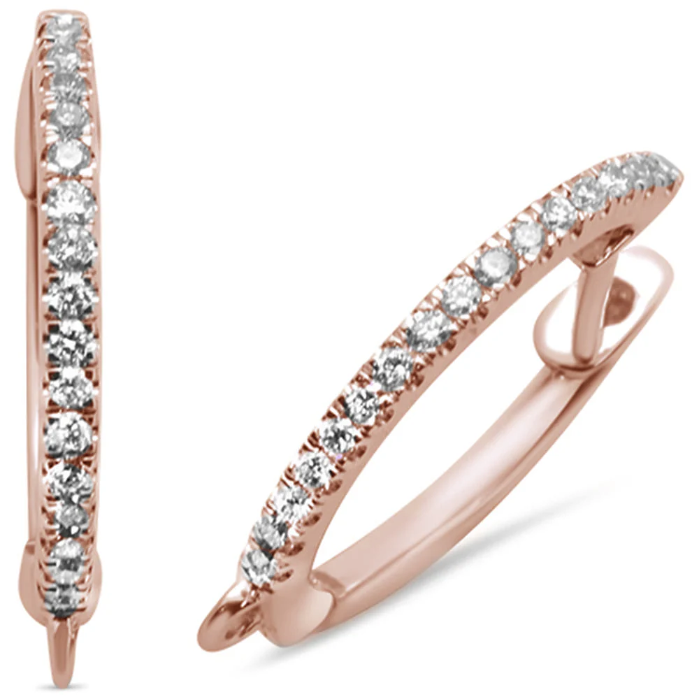 <span>DIAMOND CLOSEOUT! </span>.14ct G SI 14K Rose Gold Diamond Hoop Earrings