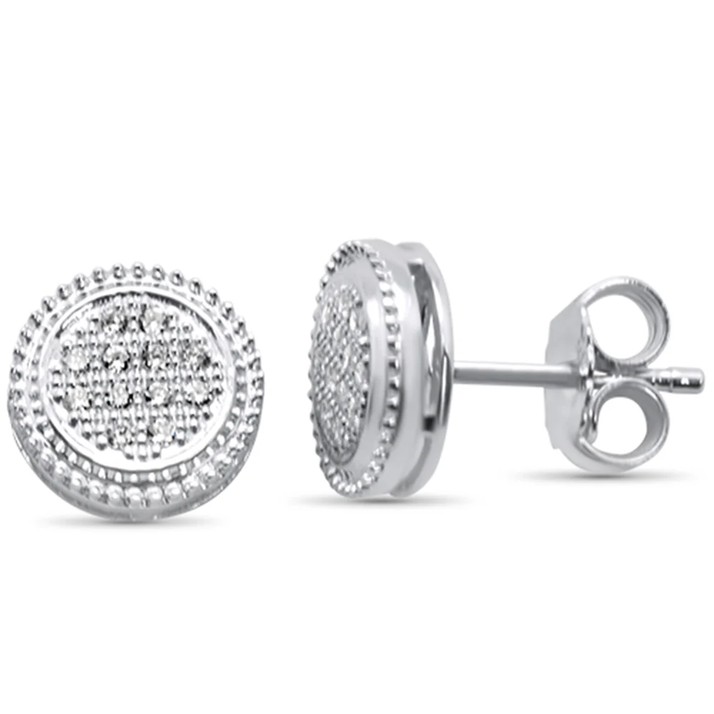 <span>DIAMOND CLOSEOUT! </span>.13ct 10K White Gold Diamond Round Stud Earrings