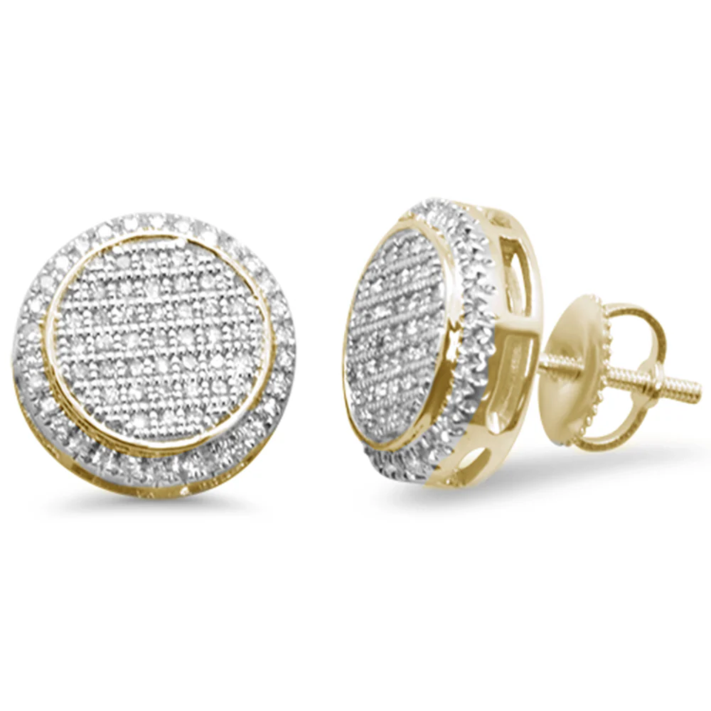 <span>DIAMOND CLOSEOUT! </span>.36ct G SI 10K Yellow Gold Round Diamond Micro Pave Stud Earrings