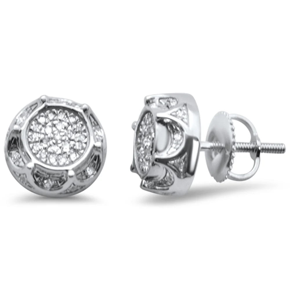 <span>DIAMOND CLOSEOUT! </span>.15ct G SI 10K White Gold Round Diamond Micro Pave Stud Earrings