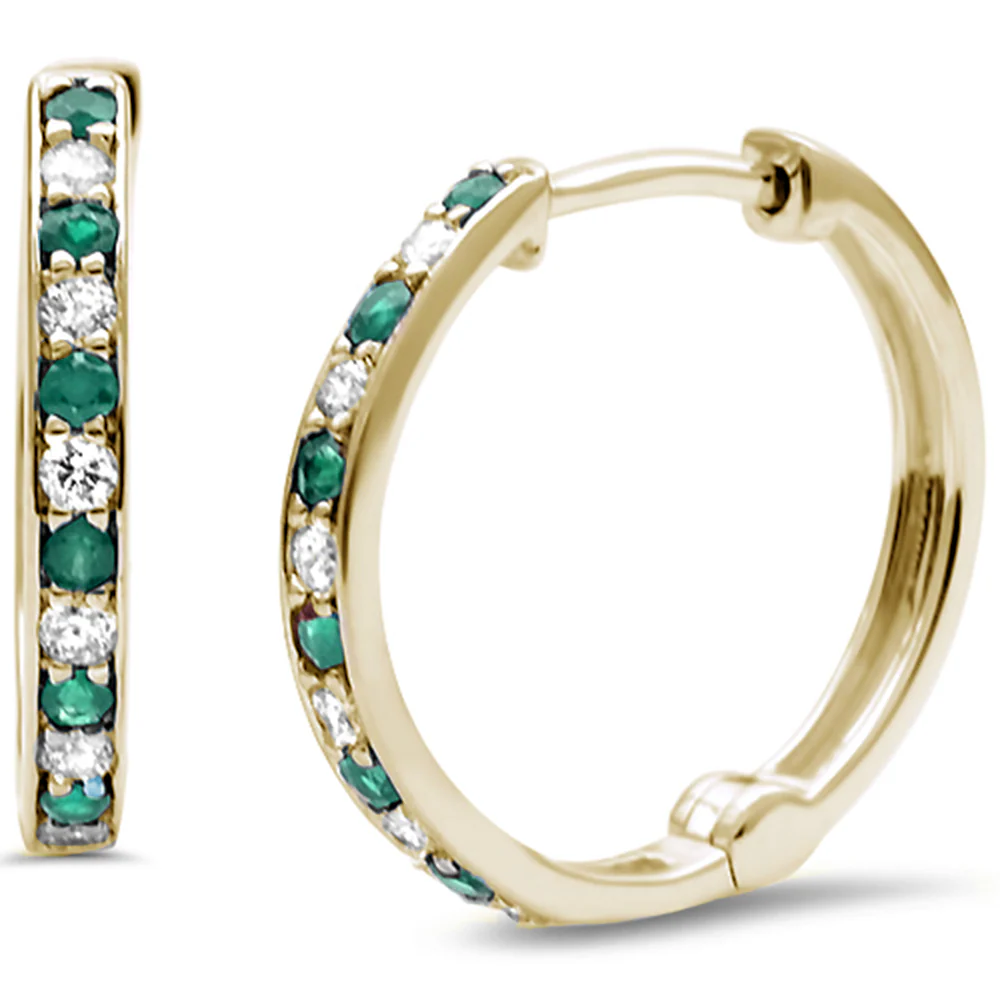 .29ct G SI 14K Yellow Gold Diamond Hoop Huggie Earrings