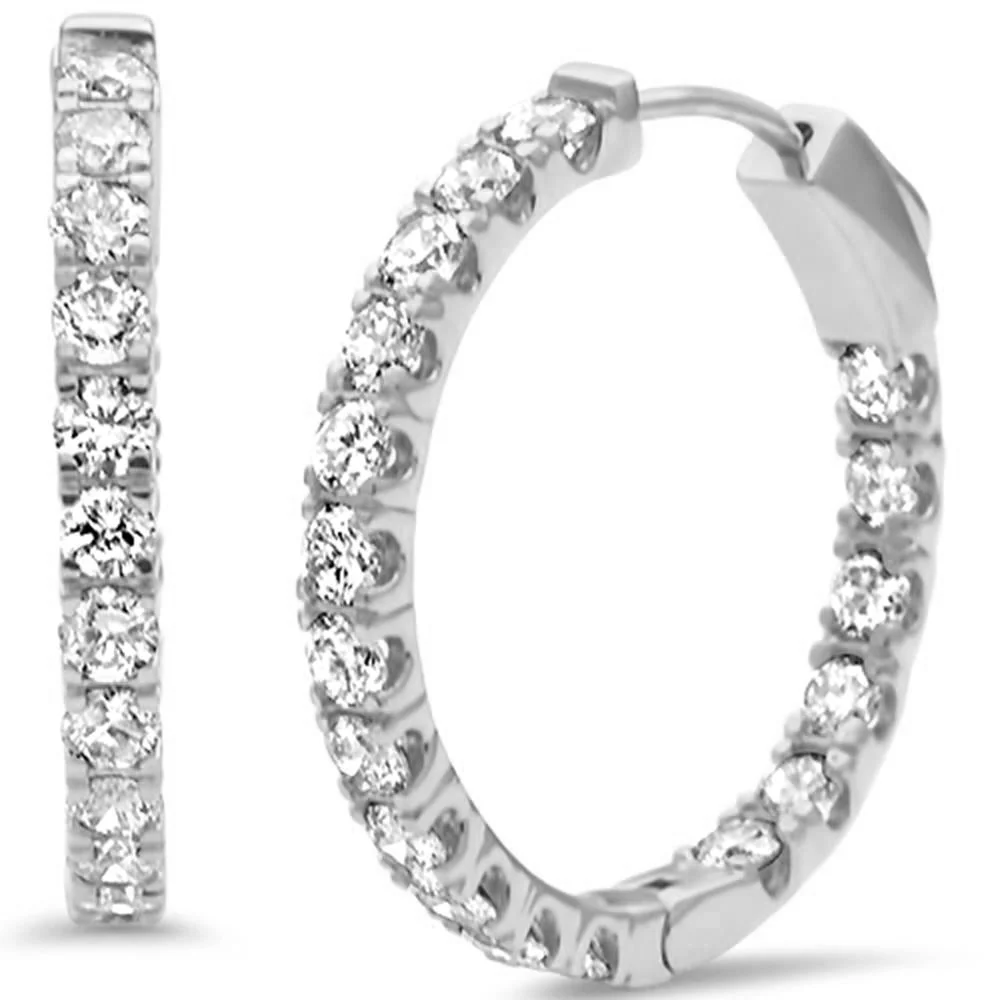 <span style="color:purple">SPECIAL!</span> 2.00ct G SI 14K White Gold Diamond Hoop earrings