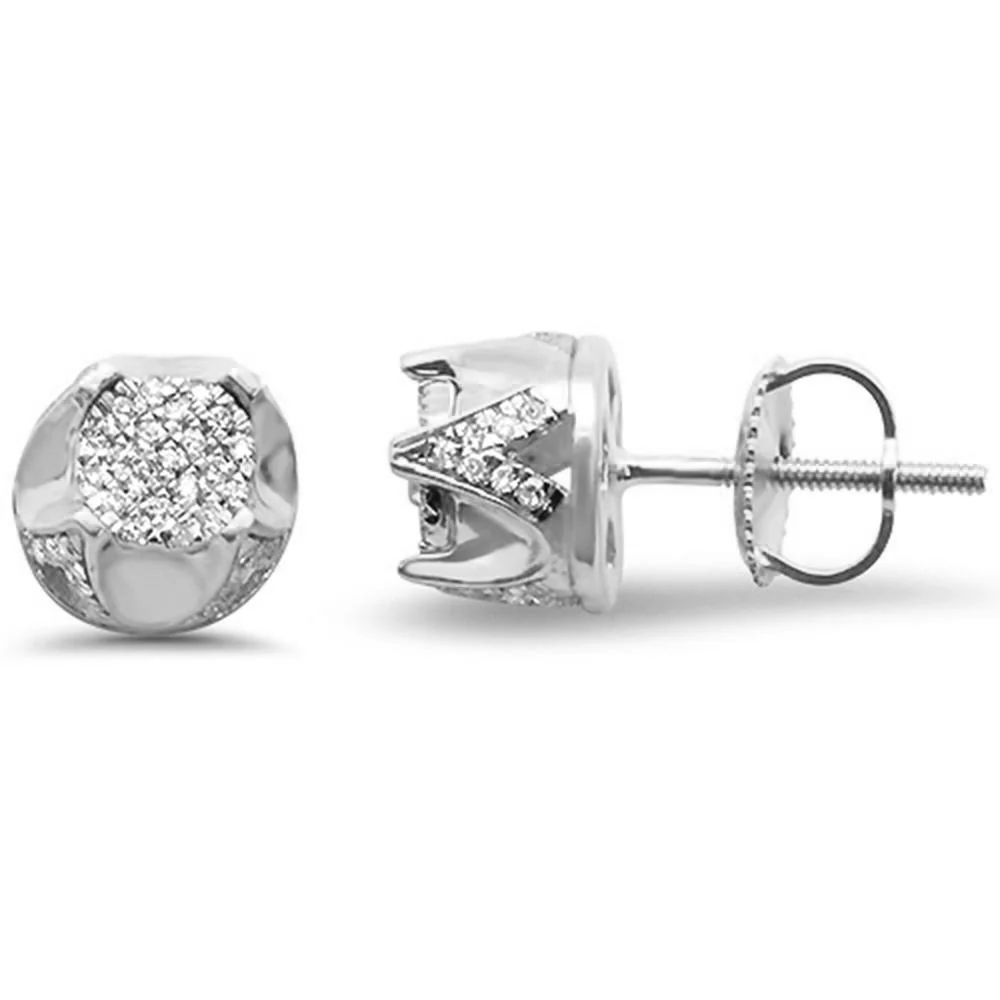<span>DIAMOND CLOSEOUT! </span>.20ct G SI 10K White Gold Diamond Micro Pave Stud Earrings