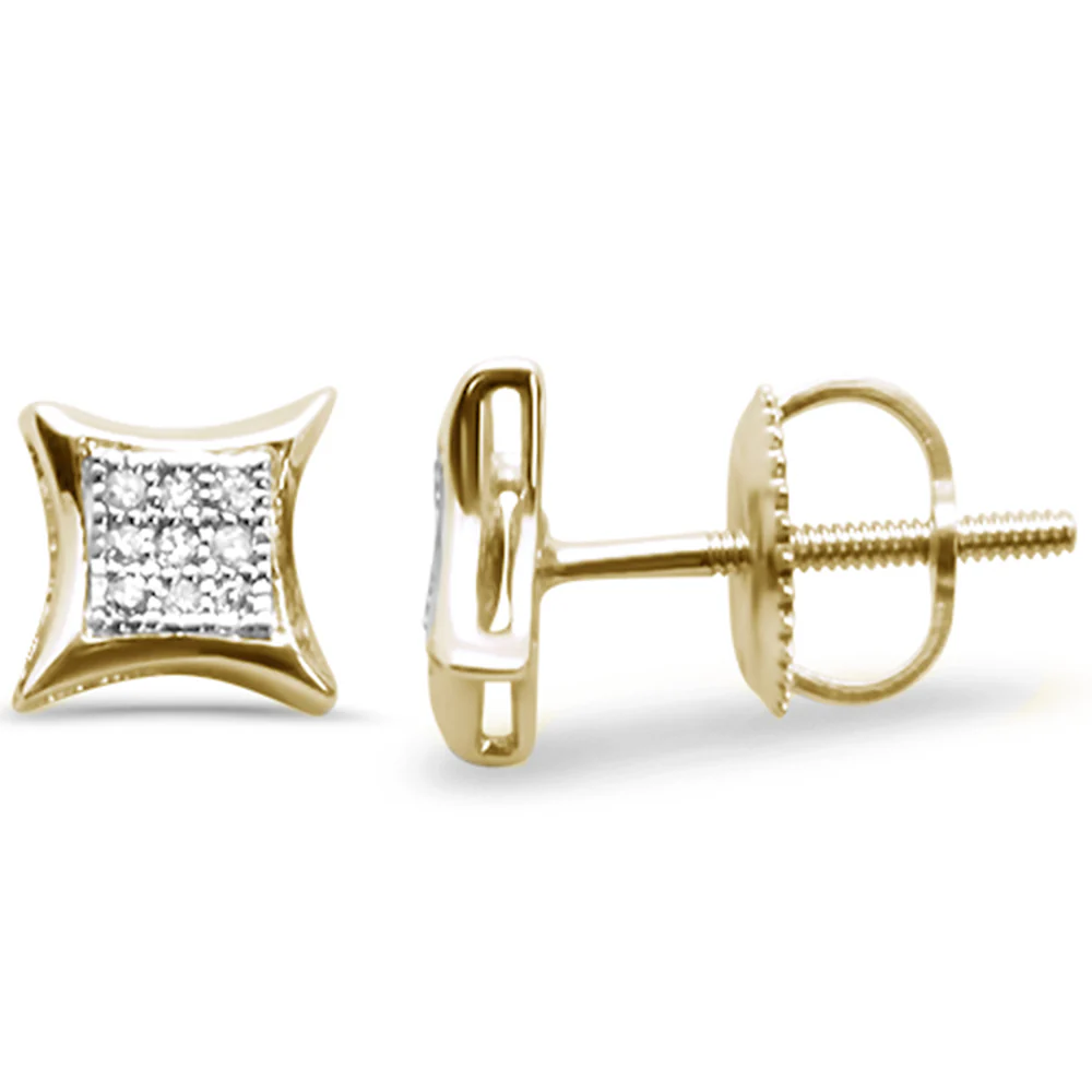 <span>DIAMOND CLOSEOUT! </span>.06ct G SI 10K Yellow Gold Diamond Square Micro Pave Earrings