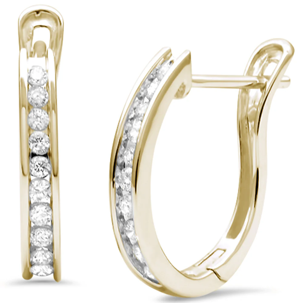 <span>DIAMOND CLOSEOUT! </span>.27ct G SI 14K Yellow Gold Diamond Hoop Earrings