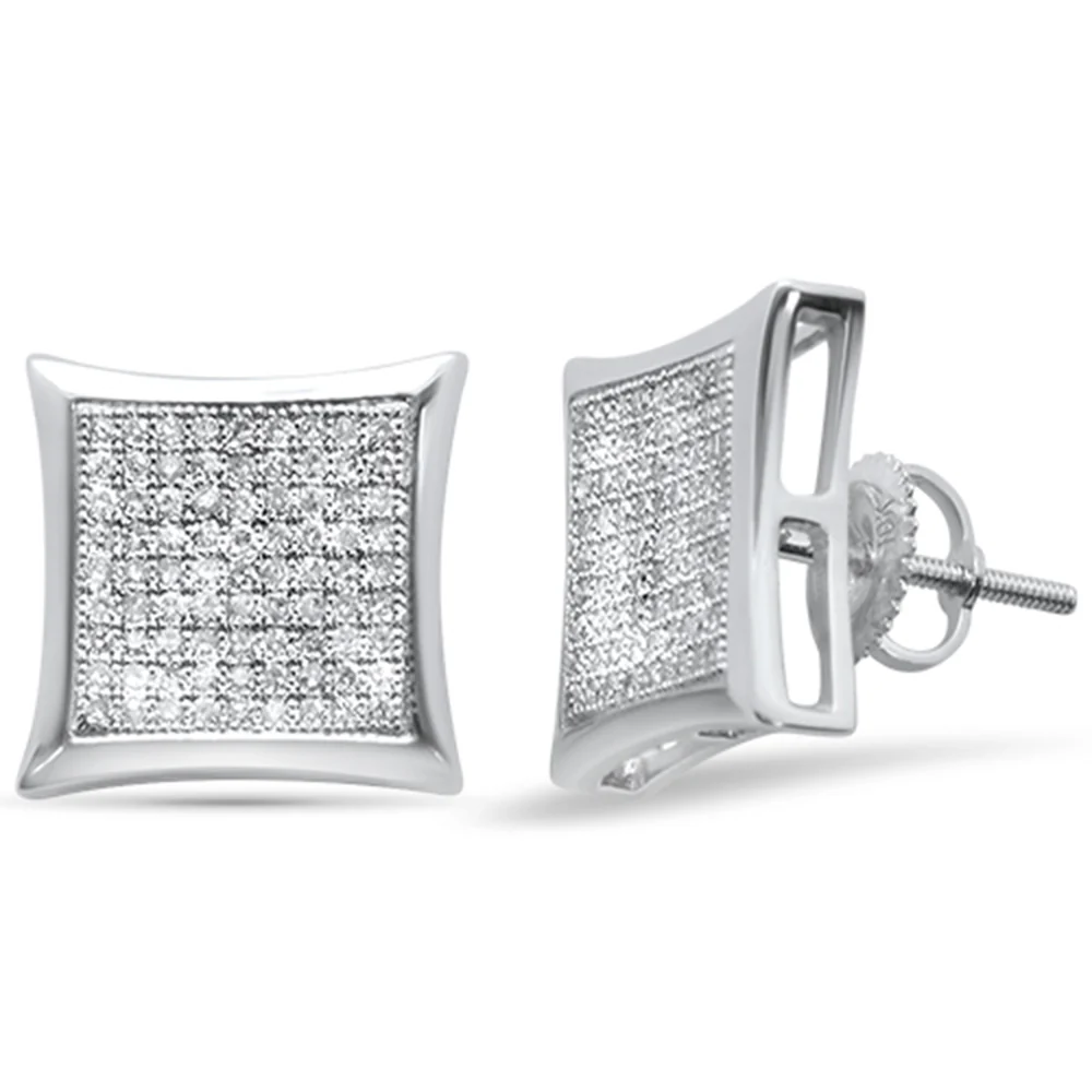 <span>DIAMOND CLOSEOUT! </span> .50ct G SI 10K White Gold Diamond Square Earrings