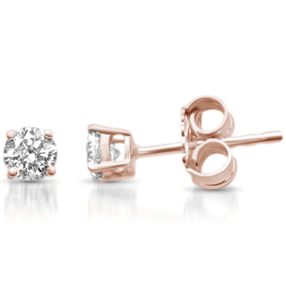 <span>DIAMOND CLOSEOUT! </span>.42ct G SI 14K Rose Gold Diamond Solitaire Stud Earrings