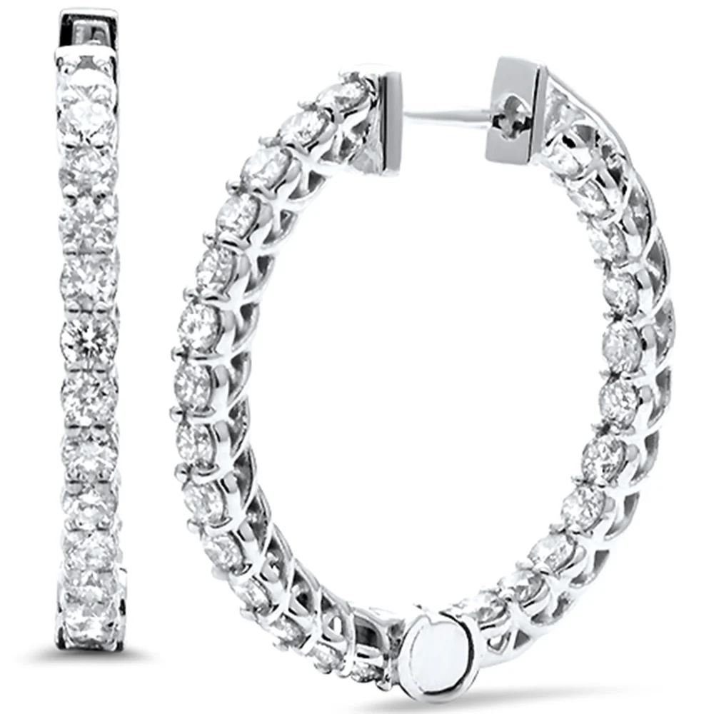 <span>DIAMOND CLOSEOUT! </span>2.0ct G SI 14K White Gold Diamond Hoop Earrings