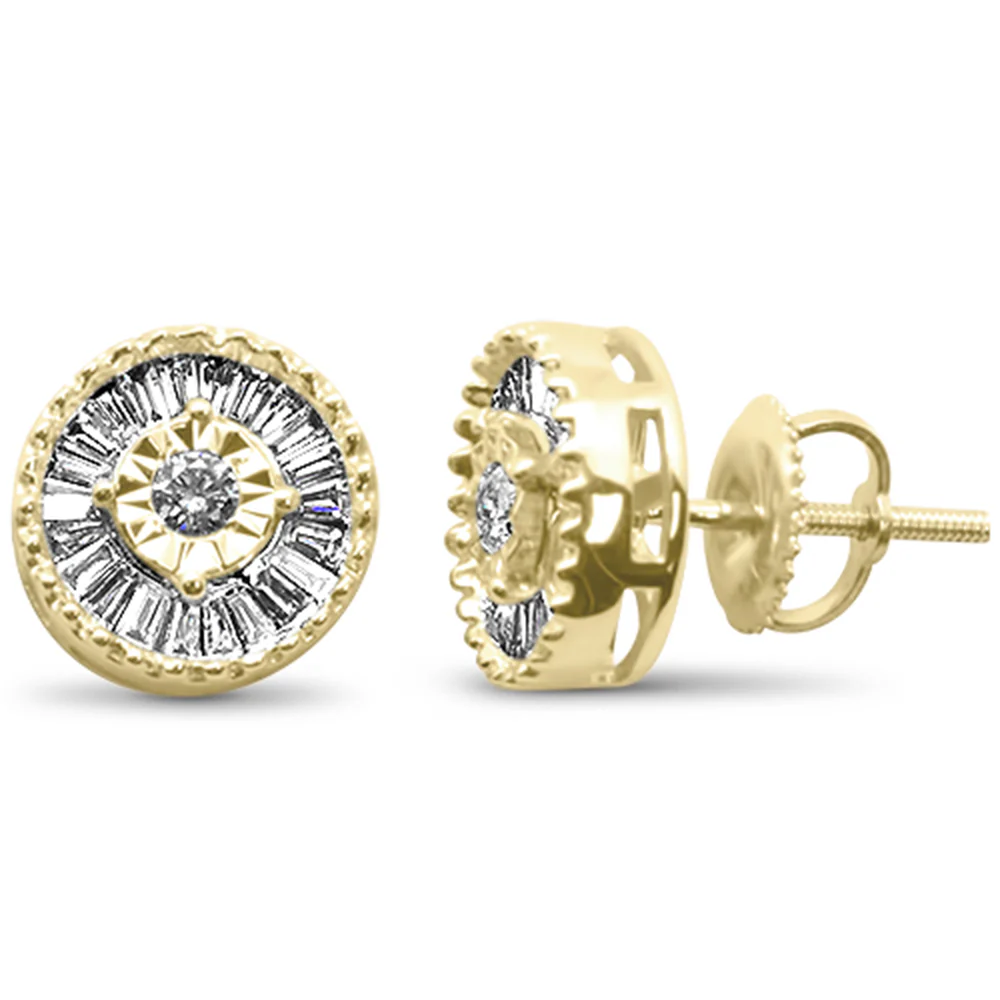 <span>DIAMOND CLOSEOUT! </span> .52ct G SI 14K Yellow Gold Diamond Baguette & Round Earrings