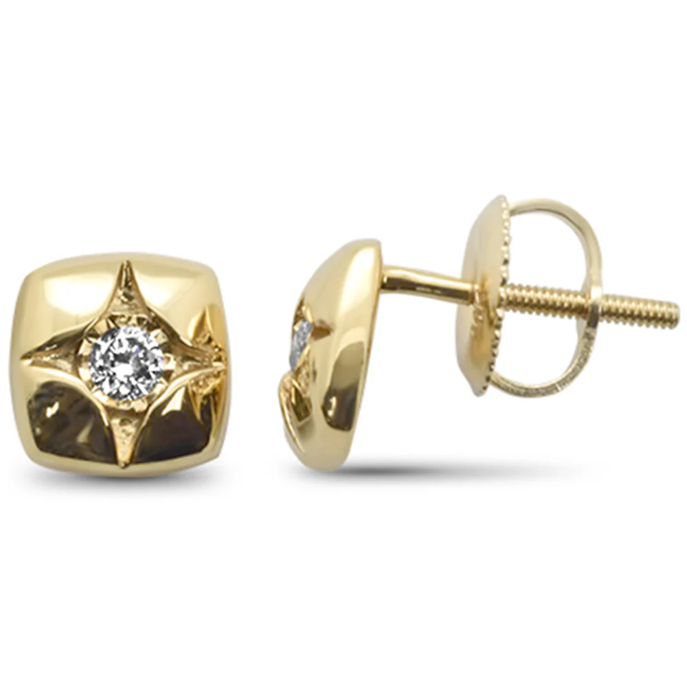 <span>DIAMOND CLOSEOUT! </span>.11ct G SI 10K Yellow Gold Diamond Fine Trendy Earrings