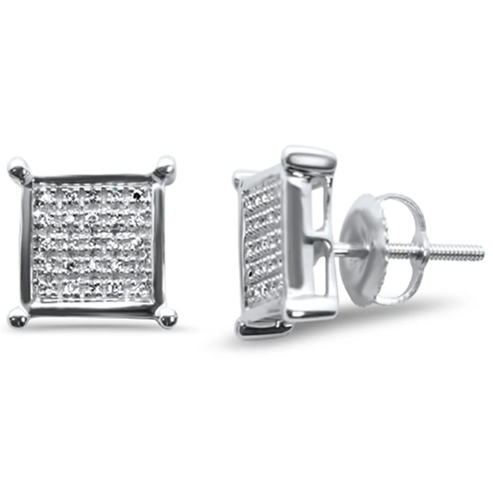 <span>DIAMOND CLOSEOUT! </span> .10ct G SI 10K White Gold Diamond Fashion Earrings