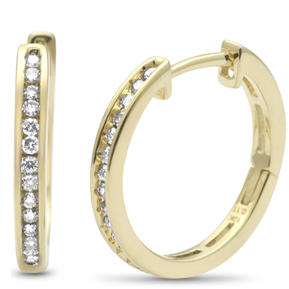 <span>DIAMOND CLOSEOUT! </span>.20ct G SI 10K Yellow Gold Diamond Hoop Earrings