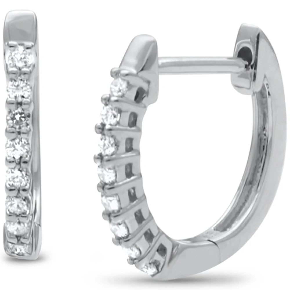 <span>DIAMOND CLOSEOUT! </span>.15ct G SI 10K White Gold Diamond Hoop Earrings