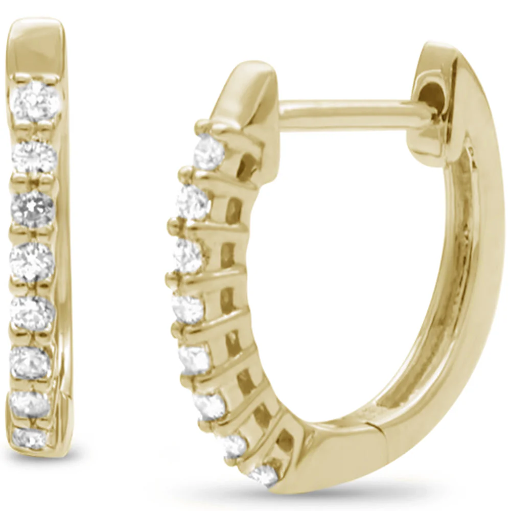 <span>DIAMOND CLOSEOUT! </span>.15ct G SI 10KT Yellow Gold Diamond Round Hoop Earrings