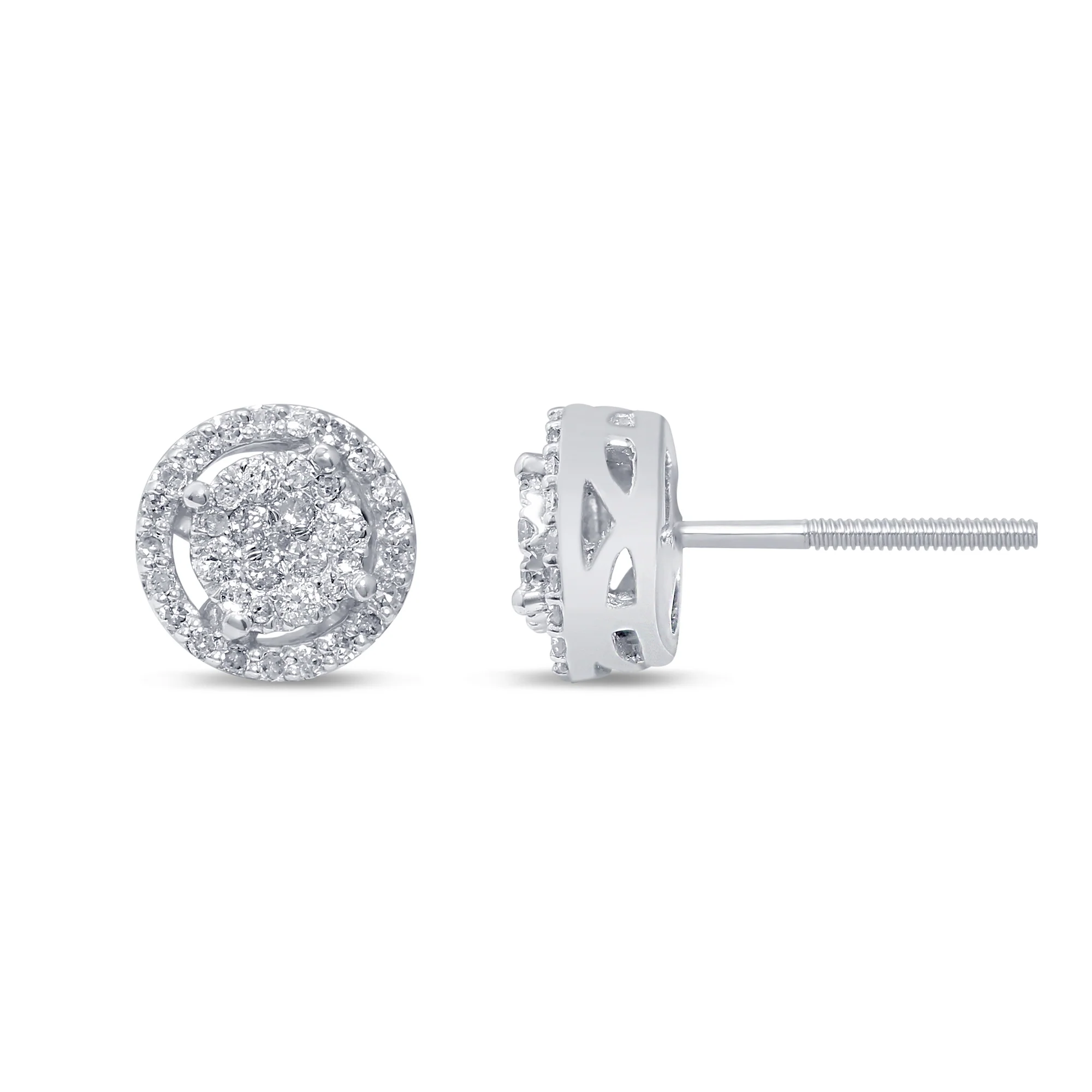.25ct G SI 10KT White Gold Diamond Round Fashion Earrings
