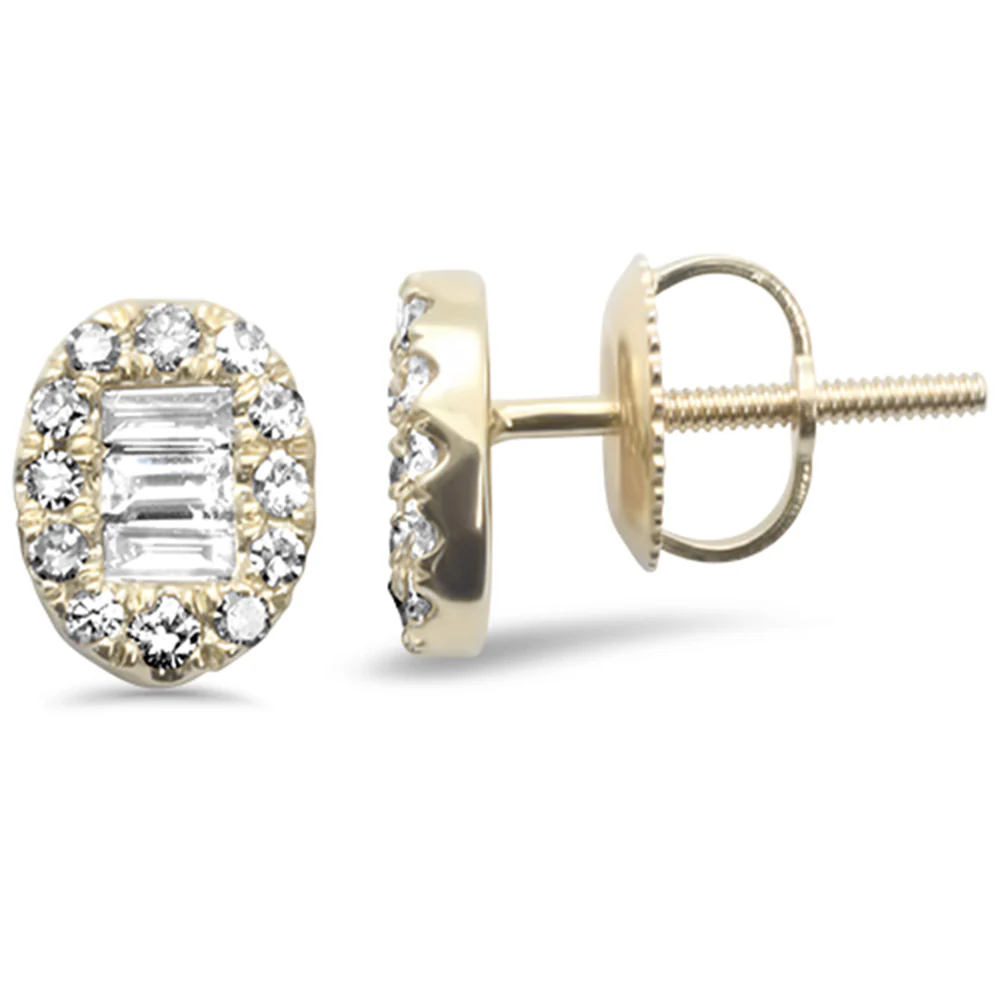 <span>DIAMOND CLOSEOUT! </span>.42ct G SI 10KT Yellow Gold Diamond Oval Shape Fashion Stud Earrings
