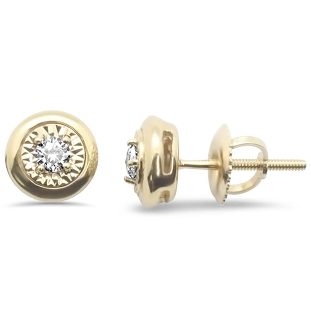 <span>DIAMOND CLOSEOUT! </span> .16ct G SI 10KT Yellow Gold Diamond Round Fashion Earrings