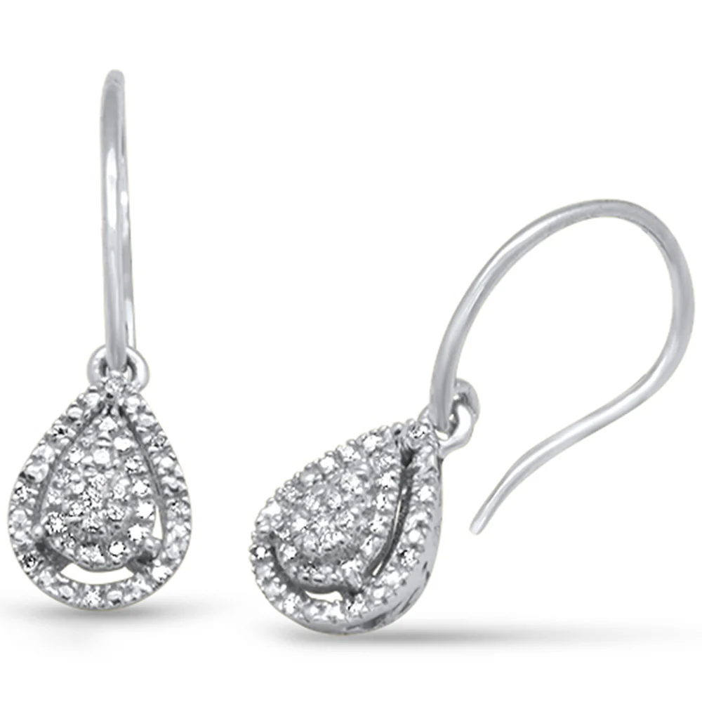 <span style="color:purple">SPECIAL!</span> .13ct G SI 10KT White Gold Diamond Dangling Earrings