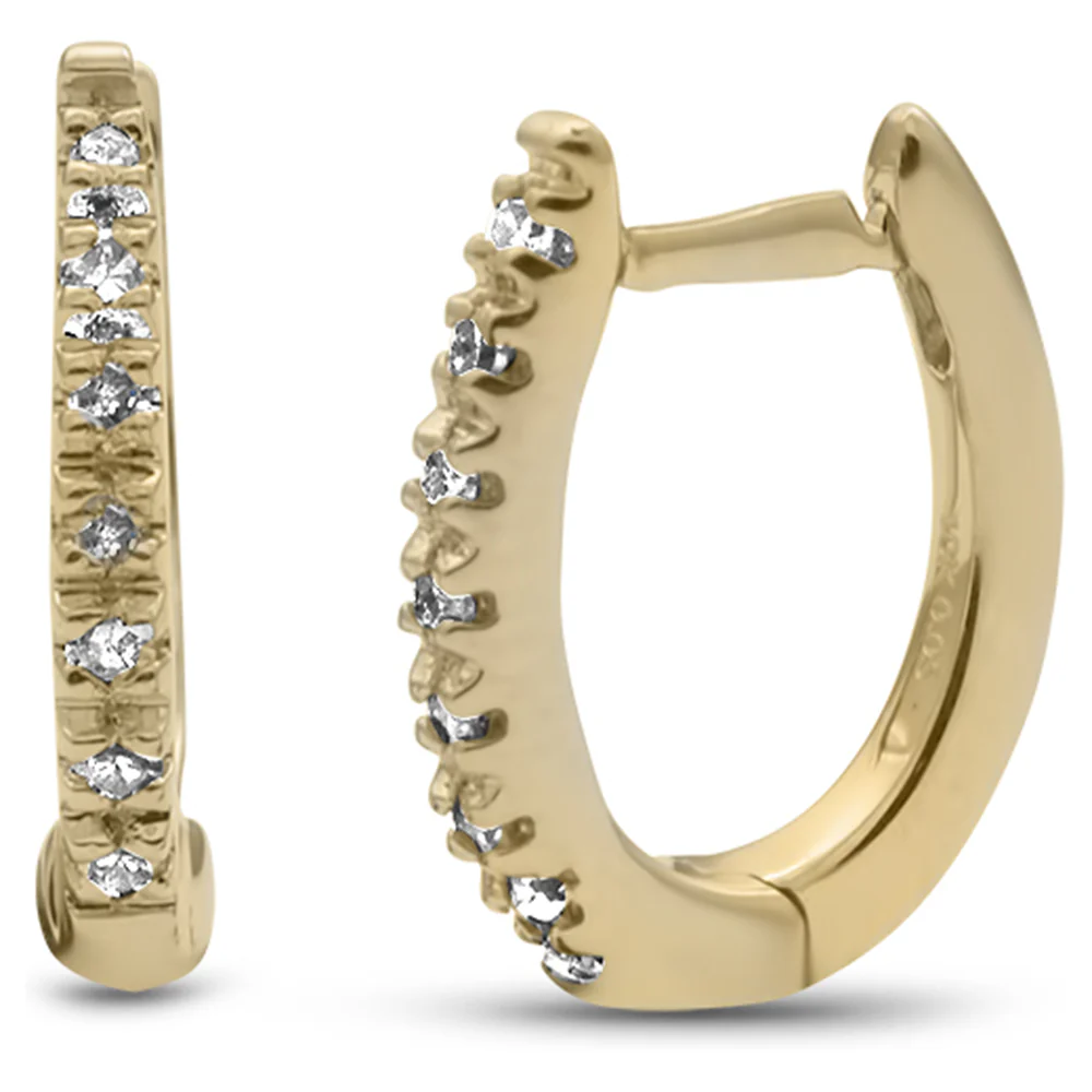 <span>DIAMOND CLOSEOUT! </span>.10ct G SI 10KT Yellow Gold Diamond Hoop Earrings