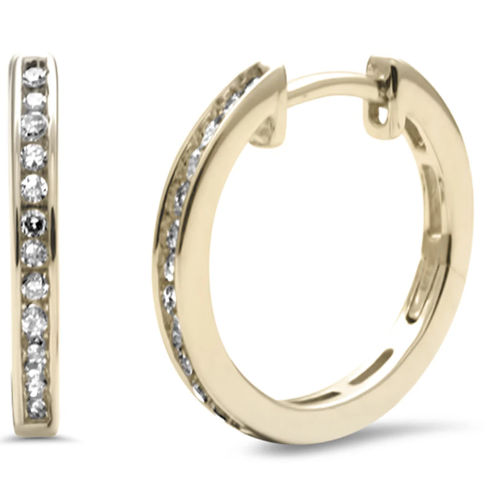 <span>DIAMOND CLOSEOUT! </span>.15ct G SI 10K Yellow Gold Diamond Hoop Earrings