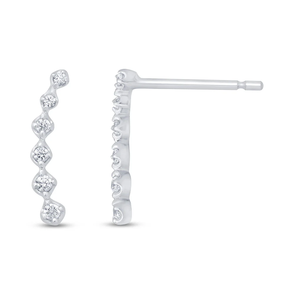 <span>DIAMOND CLOSEOUT! </span>.10ct G SI 10K White Gold Diamond Fashion Earrings