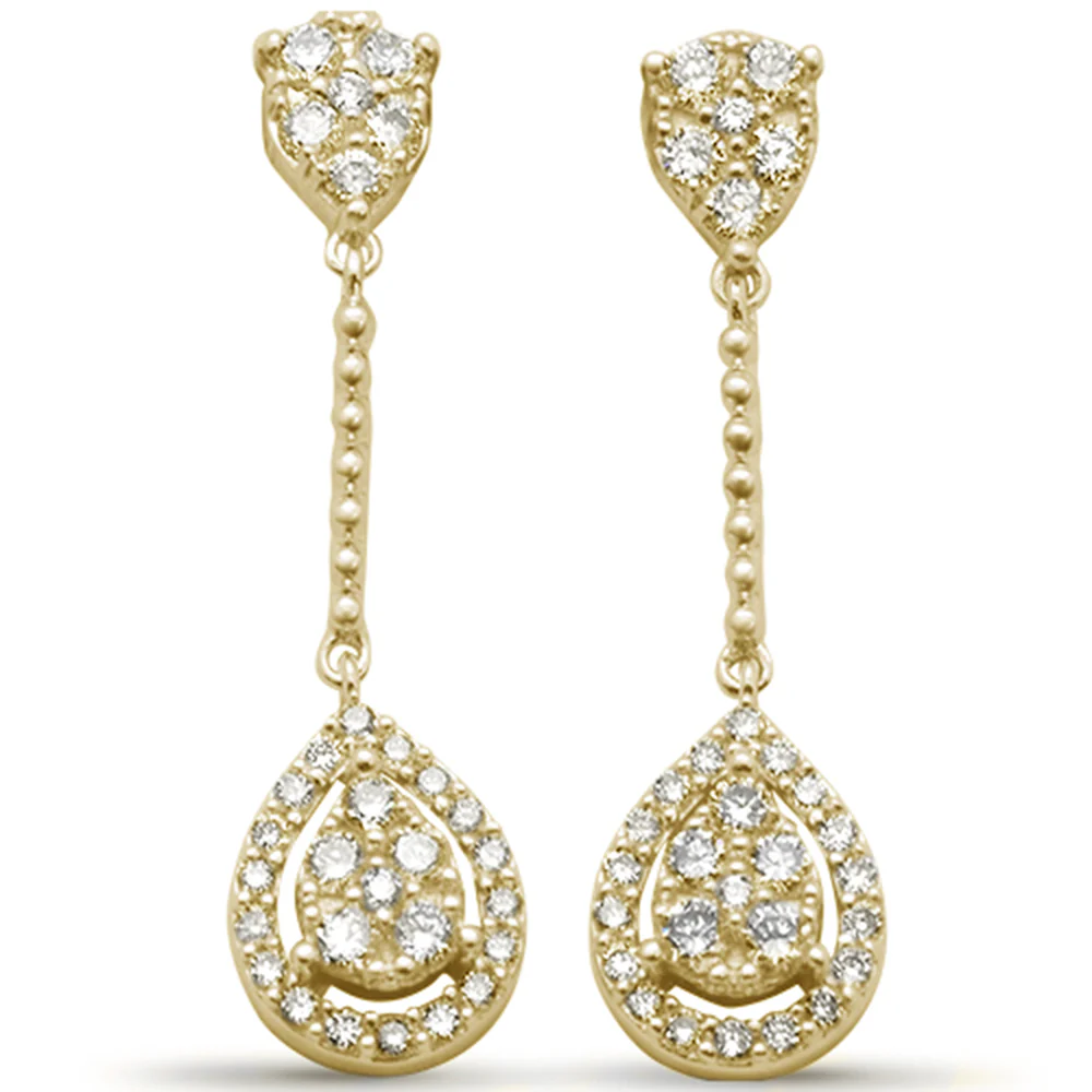 <span style="color:purple">SPECIAL!</span> .47ct G SI 14K Yellow Gold Diamond Pear Shape Dangling Earring