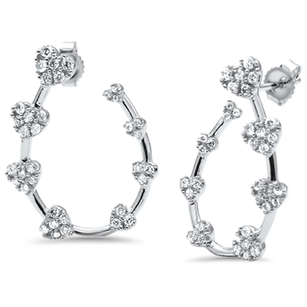 <span>DIAMOND CLOSEOUT! </span>.74ct G SI 14K White Gold Diamond Heart Hoop Earring
