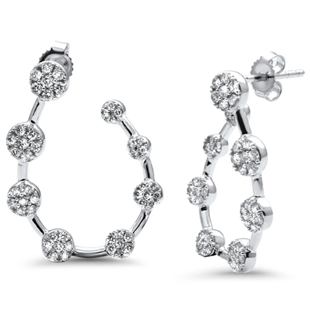 <span style="color:purple">SPECIAL!</span> .72ct G SI 14K White Gold Diamond Hoop Earring