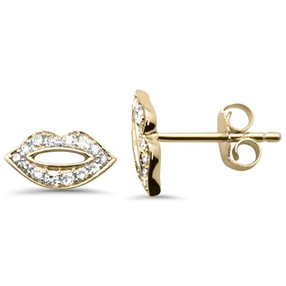 <span>DIAMOND CLOSEOUT! </span> .15ct G SI 14K Yellow Gold Diamond Lips Earring