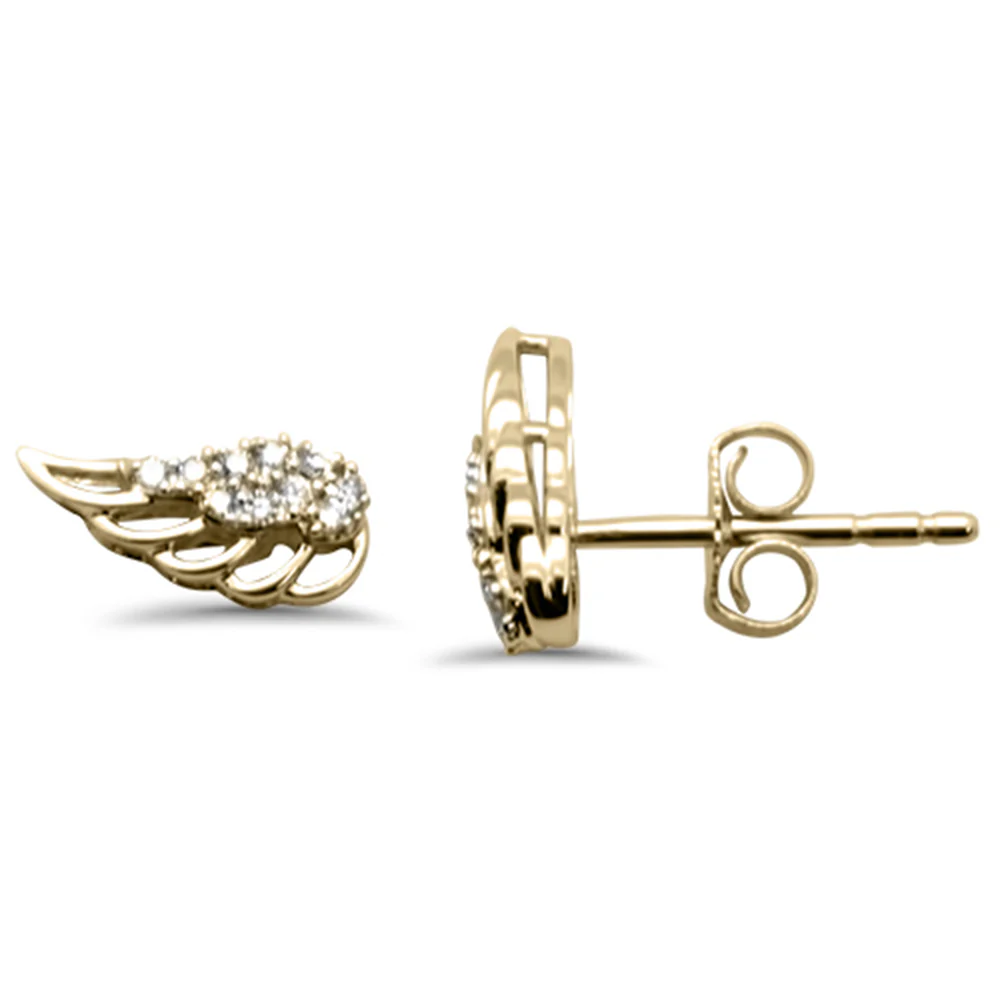 <span>DIAMOND CLOSEOUT! </span>.08ct G SI 14K Yellow Gold Diamond Wings Earring