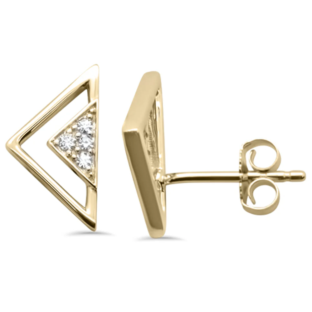 <span>DIAMOND CLOSEOUT! </span>.07ct G SI 14K Yellow Gold Diamond Tringle Shaped Earring