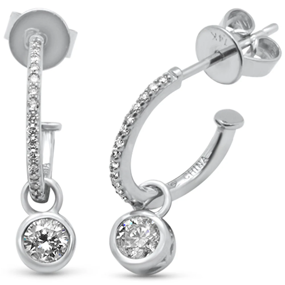 <span>DIAMOND CLOSEOUT! </span>.50ct G SI 14K White Gold Diamond Drop Dangling Earrings