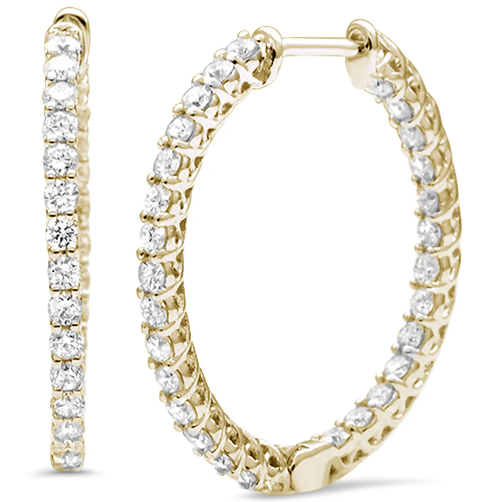 <span>DIAMOND CLOSEOUT! </span> 1.48ct G SI 14K Yellow Gold Diamond Hoop Earrings