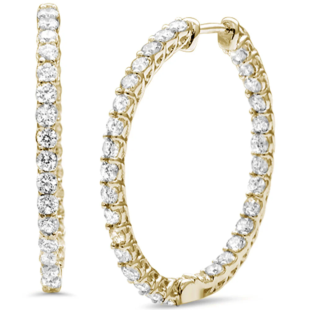 <span style="color:purple">SPECIAL!</span>1.98ct G SI 14K Yellow Gold Diamond Hoop Earrings