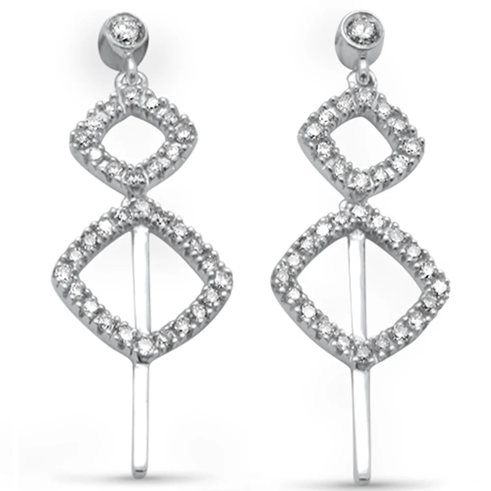 <span>DIAMOND CLOSEOUT! </span>.38ct G SI 14K White Gold Diamond Drop Dangle Earrings