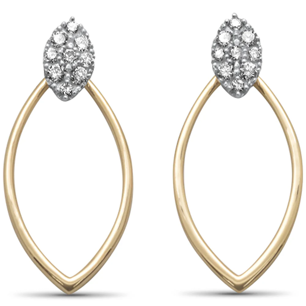 <span>DIAMOND CLOSEOUT! </span>.25ct G SI 14K Two Tone Gold Diamond Drop Dangle Earrings