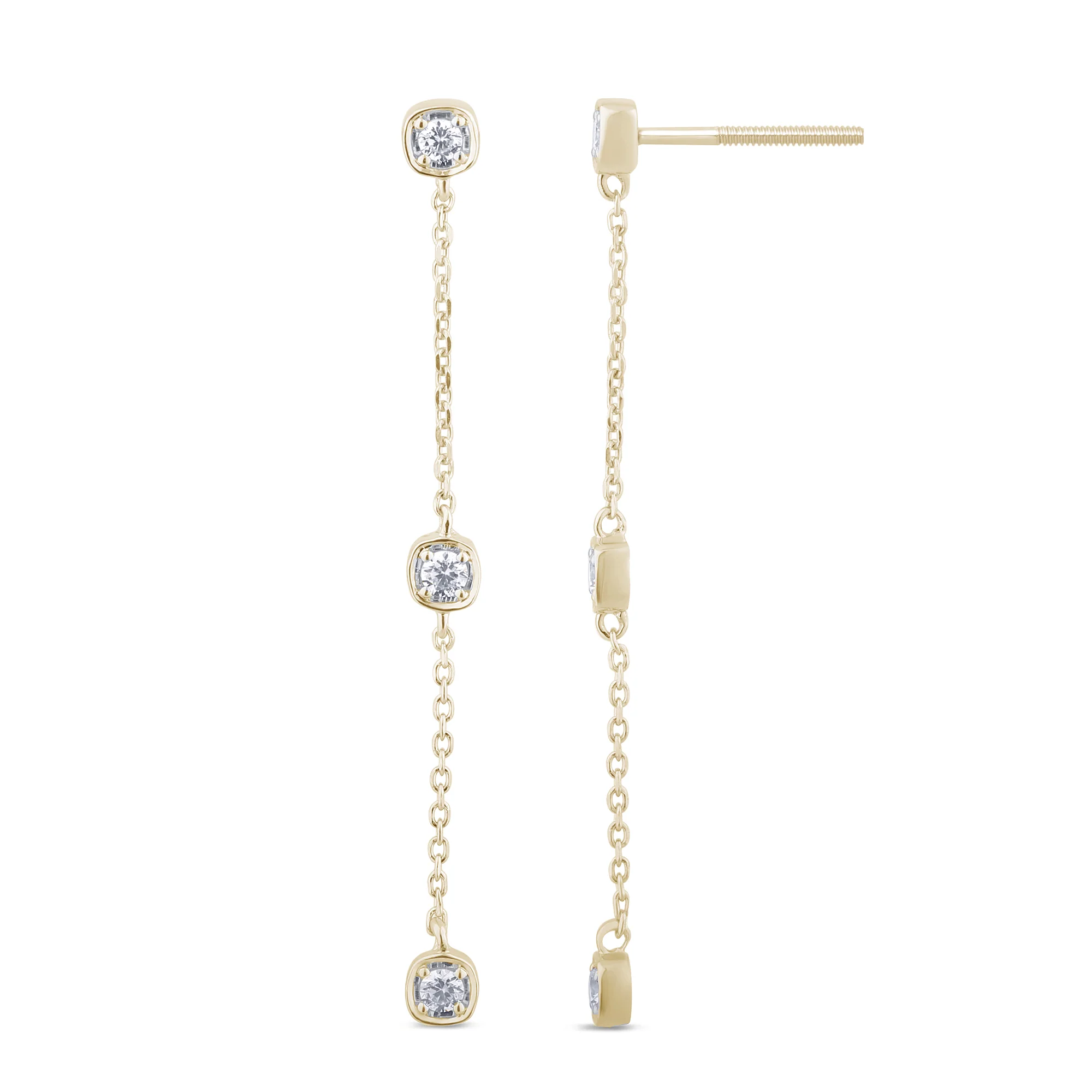 <span>DIAMOND CLOSEOUT! </span>.25ct G SI 14K Yellow Gold Diamond Dangle Earrings