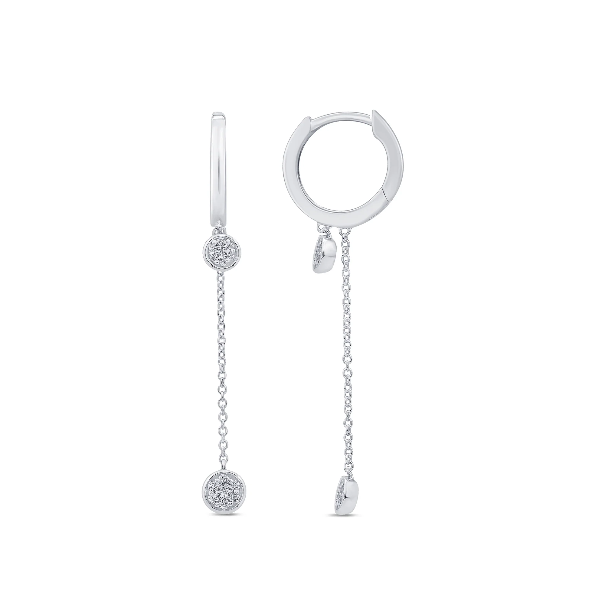 <span>DIAMOND CLOSEOUT! </span>.15ct G SI 14K White Gold Diamond Dangle Earrings