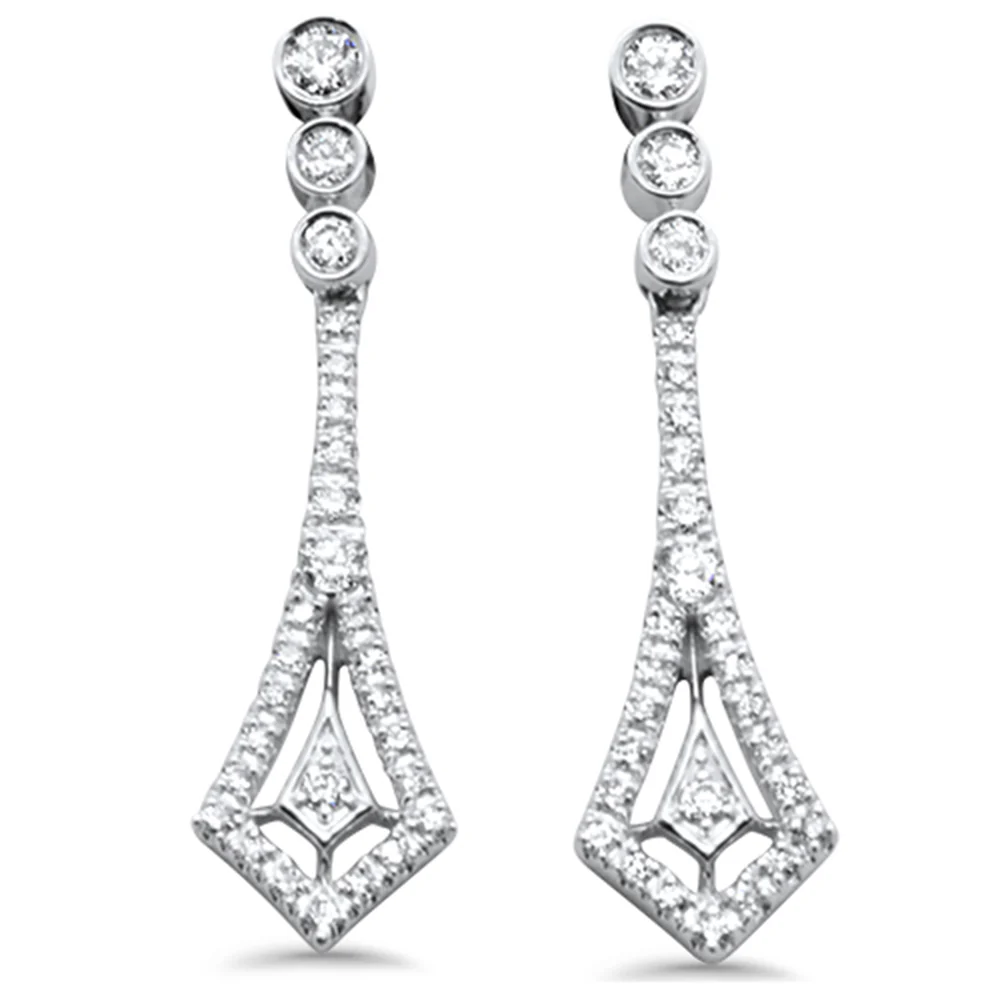 <span style="color:purple">SPECIAL!</span>.49ct G SI 14K White Gold Diamond Drop Dangle Earrings