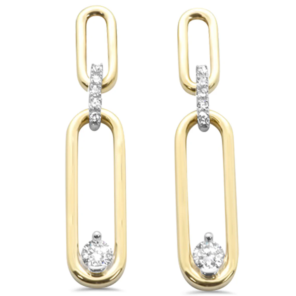 <span style="color:purple">SPECIAL!</span> .20ct G SI 14K Yellow Gold Diamond Paperclip Earrings