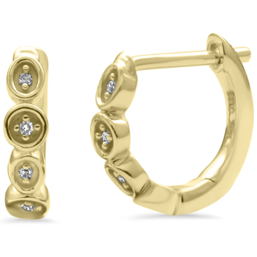 <span>DIAMOND CLOSEOUT! </span> .03ct G SI 14K Yellow Gold Diamond Hoop Earrings