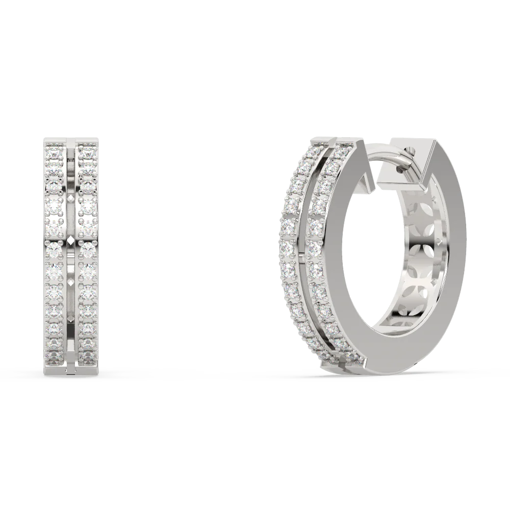 <span style="color:purple">SPECIAL!</span> .16ct G SI 14K White Gold Diamond Hoop Earrings