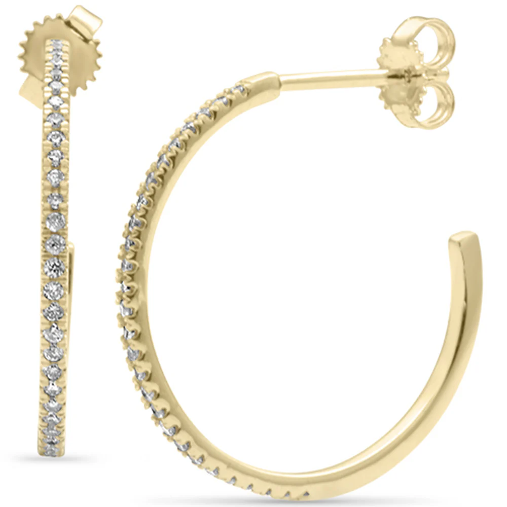 <span style="color:purple">SPECIAL!</span> .29ct G SI 14K Yellow Gold Diamond Hoop Earrings