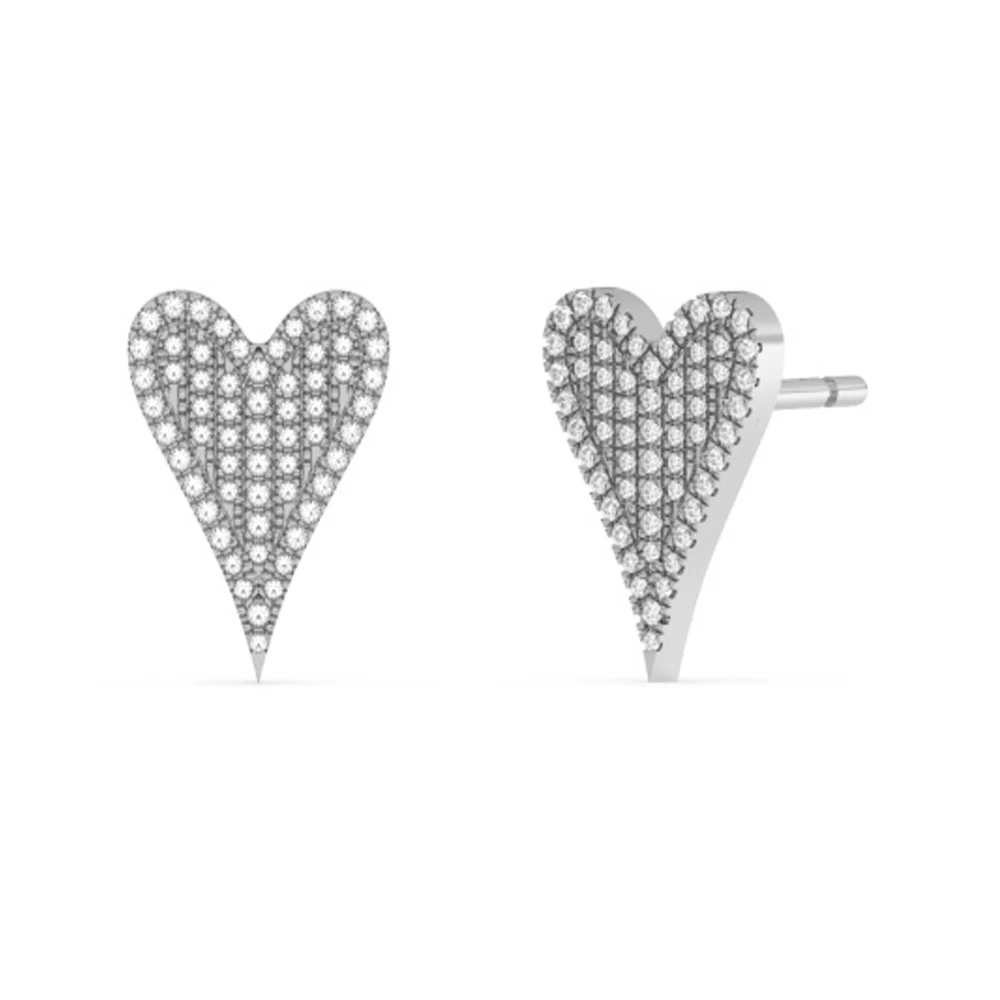 .20ct G SI 14K White Gold Diamond Heart Shaped Earrings