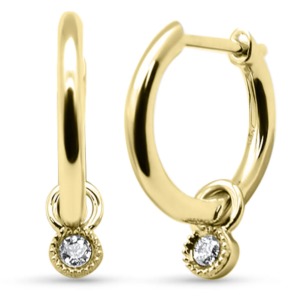 <span style="color:purple">SPECIAL!</span> .08ct G SI 14K Yellow Gold Diamond Petite Hoop Earrings